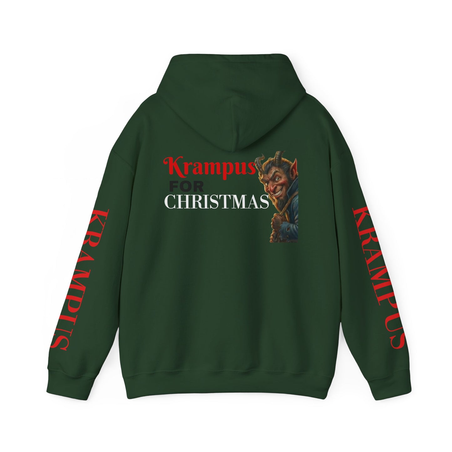 Kringle or Krampus for X-mas Hoodie | Krampus/ Kringle Sleeve Print