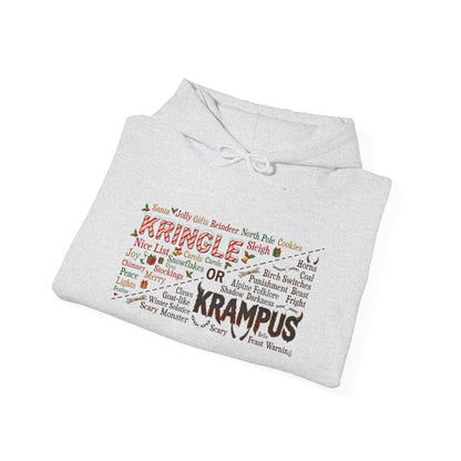Kringle or Krampus Hoodie | Christmas Word Art, Holiday Mythology Design