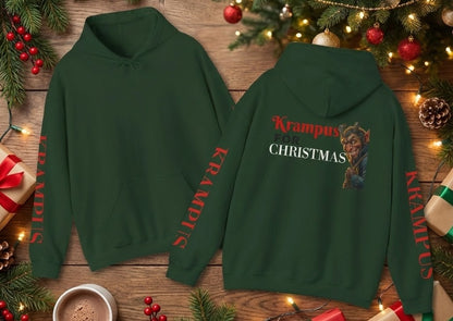 Kringle or Krampus for X-mas Hoodie | Krampus/ Kringle Sleeve Print