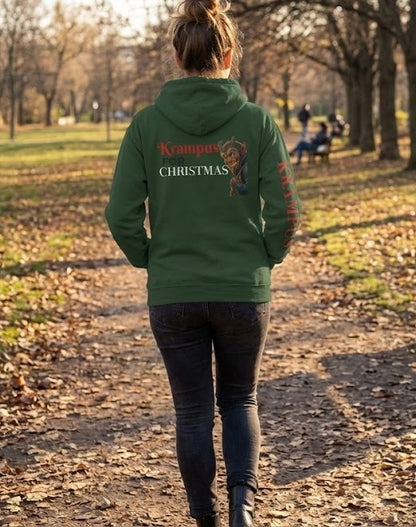Kringle or Krampus for X-mas Hoodie | Krampus/ Kringle Sleeve Print